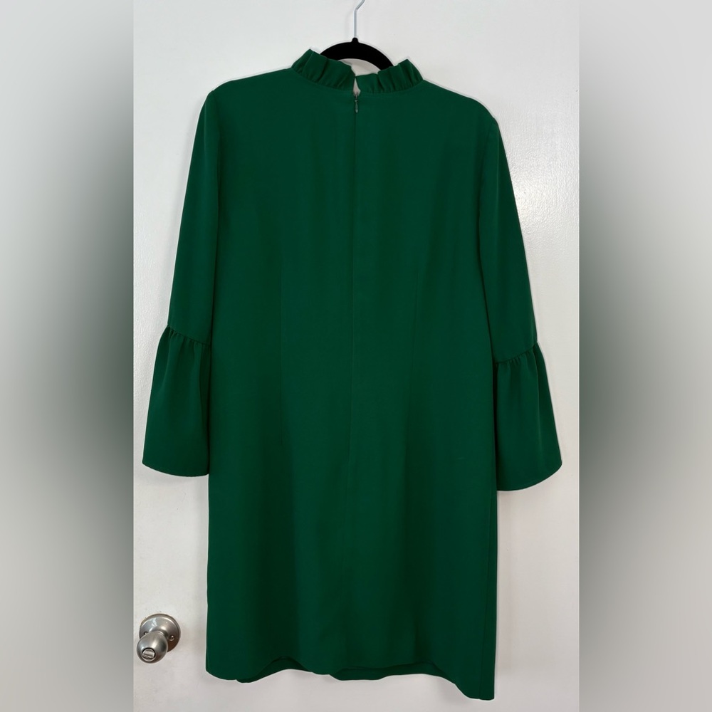 J.Crew Green Ruffle Neck Dress - Picture 2 of 3